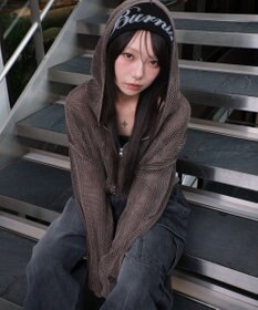 WEGO ヴィンテージウォッシュメッシュパーカー