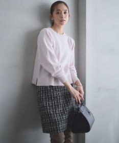 組曲 【8色展開・前後着用可】ウールカシミヤミックス パフスリーブ ニット