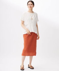 自由区 L 【セットアップ対応・洗える】シアーカットジャカード スカート