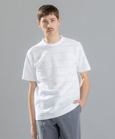 JOSEPH HOMME ジャガードボーダー　クルーネックTシャツ