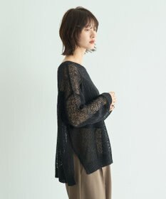 YECCA VECCA スラブメッシュルーズニット