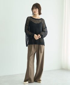 YECCA VECCA スラブメッシュルーズニット