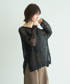 YECCA VECCA スラブメッシュルーズニット