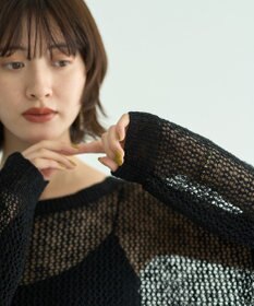 YECCA VECCA スラブメッシュルーズニット