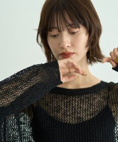 YECCA VECCA スラブメッシュルーズニット