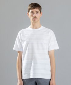 JOSEPH HOMME ジャガードボーダー　クルーネックTシャツ