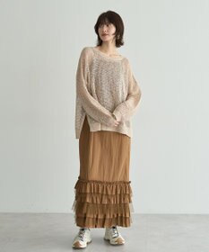 YECCA VECCA スラブメッシュルーズニット