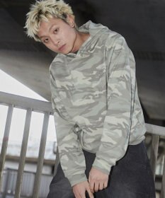 WEGO 【ユニセックス着用ITEM】パターンメタルワンポイントプルパーカー