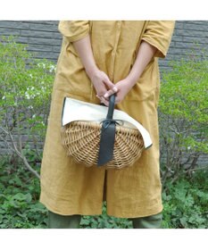 UNBILLION perche アラログ×姫路レザーフラップ付きカゴバッグ