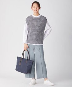 J.PRESS LADIES 【洗える】T/Rシャークスキン セミワイド パンツ