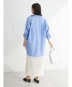 Green Parks 綿麻混タブ付オーバーサイズシャツチュニック