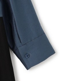 ICB 【洗える】ウールワッシャーツイル シャツドッキング ワンピース