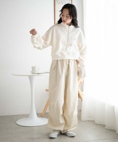 WEGO ハーフジップショートスウェット