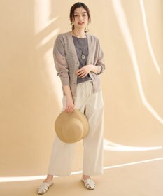 ANY L メッシュＶネックニットカーディガン