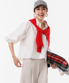 UNFILO L ボリュームスリーブ クロップドシャツ