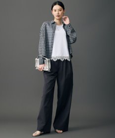 自由区 【大人カジュアル】ストレッチチノクロス2タックワイド パンツ