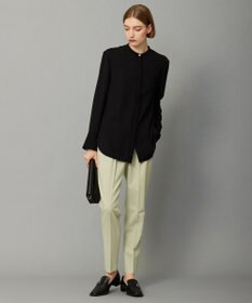 ICB 【WEB限定カラーあり・洗える】 ライトダブルクロス バンドカラーシャツ