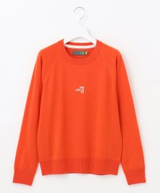 PW CIRCULUS 【WOMEN】【洗える】ロゴ ラグランスリーブ クルーネック ニット