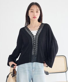 earth music&ecology 【2WAY】レーストリムシアーニットカーディガン