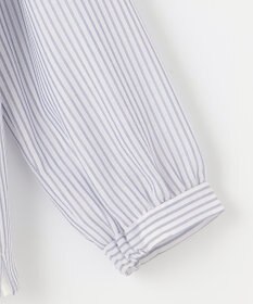 J.PRESS LADIES L カチオンストライプ フリルネック バンドカラー カットソー