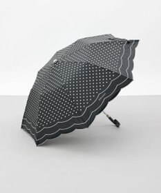 AURORA 【 NINA RICCI（ニナリッチ）】水玉プリント＆ビックスカラップ刺しゅう（折りたたみ傘）