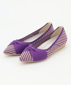 steppi 【洗える/撥水】リボン ポインテッド パンプス パープル