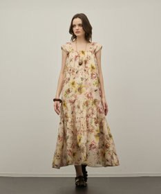 GRACE CONTINENTAL ボタニカルサラサプリントワンピース