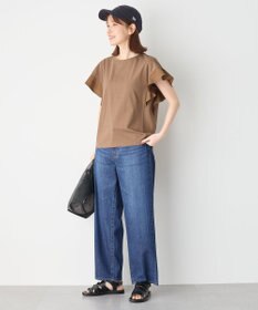 ANY 異素材コンビフリルスリーブプルオーバー