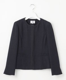 J.PRESS LADIES 【セットアップ対応】ファンシーツイード ノーカラー ジャケット