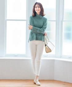 Tiaclasse L 【洗える】もっちり柔らかいリブタートルプルオーバーニット