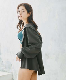 San-ai Resort（三愛水着楽園） 【UPF50+UVカット率最高指数】水陸両用指穴付き　ゆるっと着れるふんわりシルエットパーカーM・L【Big Apple's（ビッグアップルズ）】