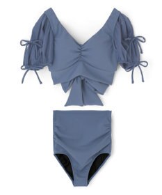 San-ai Resort（三愛水着楽園） 【San-ai Resort×PEACH JOHNコラボ】【ナイスバディ水着】パフスリーブワイヤービキニ　9M・11L　【San-ai Resort（サンアイリゾート）】