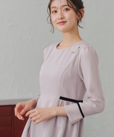 Tiaclasse 【安田美沙子さん着用・新色追加・洗える】ベロアラインフレアワンピース