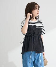 Green Parks ビスチェドッキングドロスト５分袖プルオーバー