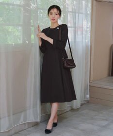 Tiaclasse 【安田美沙子さん着用・新色追加・洗える】ベロアラインフレアワンピース