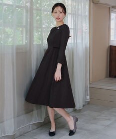 Tiaclasse 【安田美沙子さん着用・新色追加・洗える】ベロアラインフレアワンピース