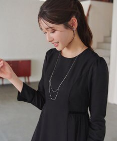 Tiaclasse 【安田美沙子さん着用・新色追加・洗える】ベロアラインフレアワンピース