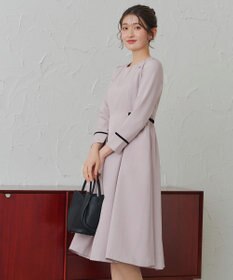 Tiaclasse 【安田美沙子さん着用・新色追加・洗える】ベロアラインフレアワンピース