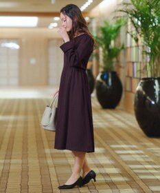 Tiaclasse 【安田美沙子さん着用・新色追加・洗える】ベロアラインフレアワンピース