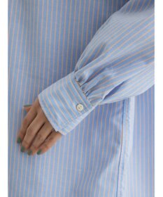 Green Parks ストライプレースアップシャツ