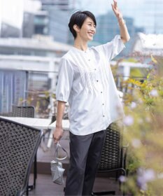 J.PRESS LADIES L 【WEB限定カラーあり・セットアップ対応・洗える・撥水・防汚】コットンFITTYシャーク テーパード パンツ