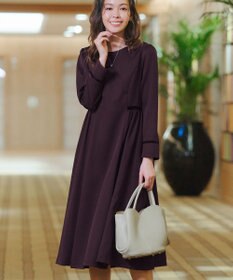 Tiaclasse 【安田美沙子さん着用・新色追加・洗える】ベロアラインフレアワンピース