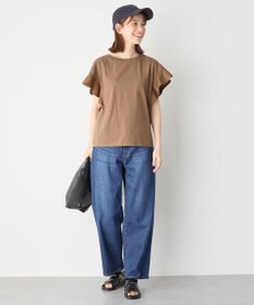 ANY 異素材コンビフリルスリーブプルオーバー