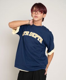 WEGO 【ユニセックス着用ITEM/MLサイズ展開】チェックカレッジグラフィックT（SS）