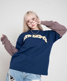 WEGO 【ユニセックス着用ITEM/MLサイズ展開】チェックカレッジグラフィックT（SS）