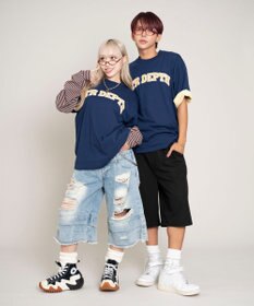 WEGO 【ユニセックス着用ITEM/MLサイズ展開】チェックカレッジグラフィックT（SS）