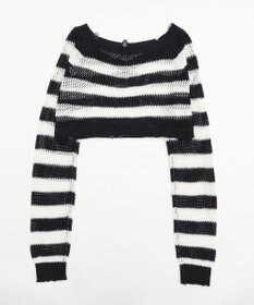 WEGO ダメージボーダーショートニット