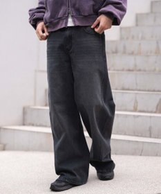 WEGO 【ウエスト調整可/SMLサイズ展開】ローライズカバーフィットフレアデニムパンツ