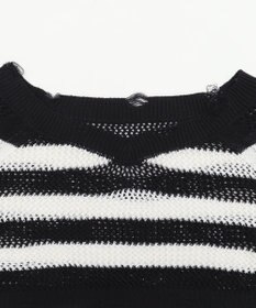 WEGO ダメージボーダーショートニット