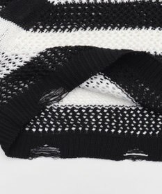 WEGO ダメージボーダーショートニット